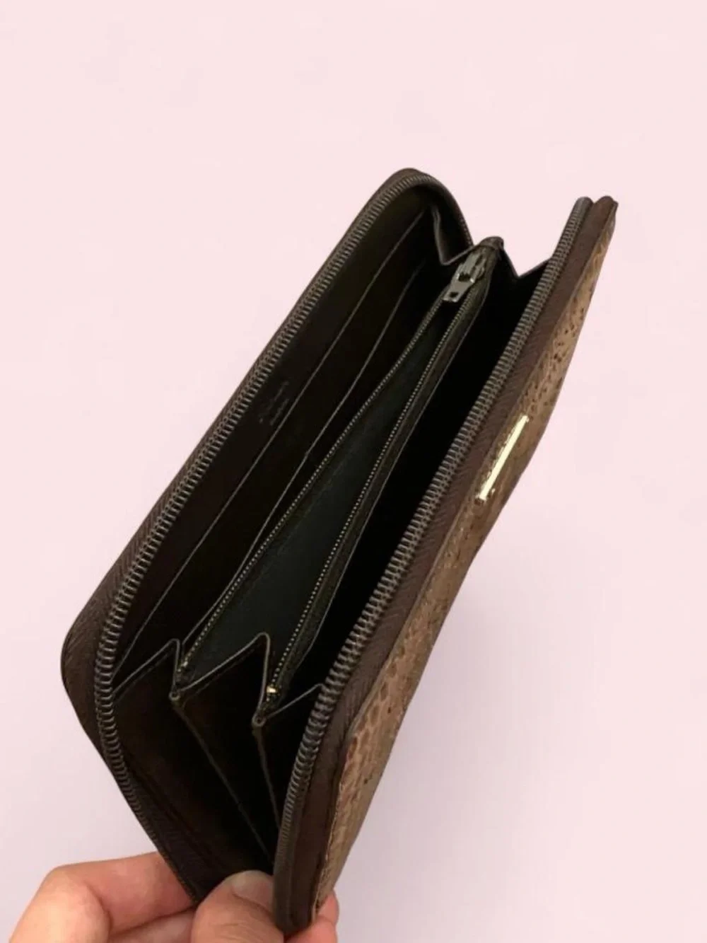 Prada Snake Skin Zip Wallet Purse in Brown and Black